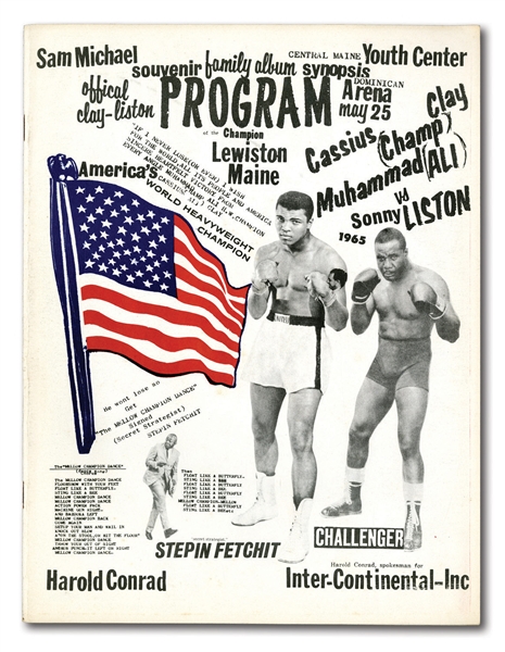 MAY 25, 1965 MUHAMMAD ALI VS. SONNY LISTON II ("PHANTOM PUNCH") ON-SITE FIGHT PROGRAM (RARE)